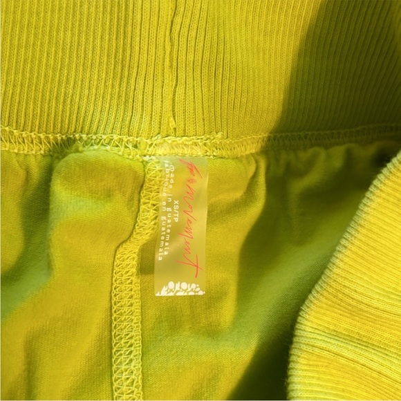 FP Movement XSmall Set TWO piece hoodie AND skort neon green cotton Free People - Picture 10 of 11